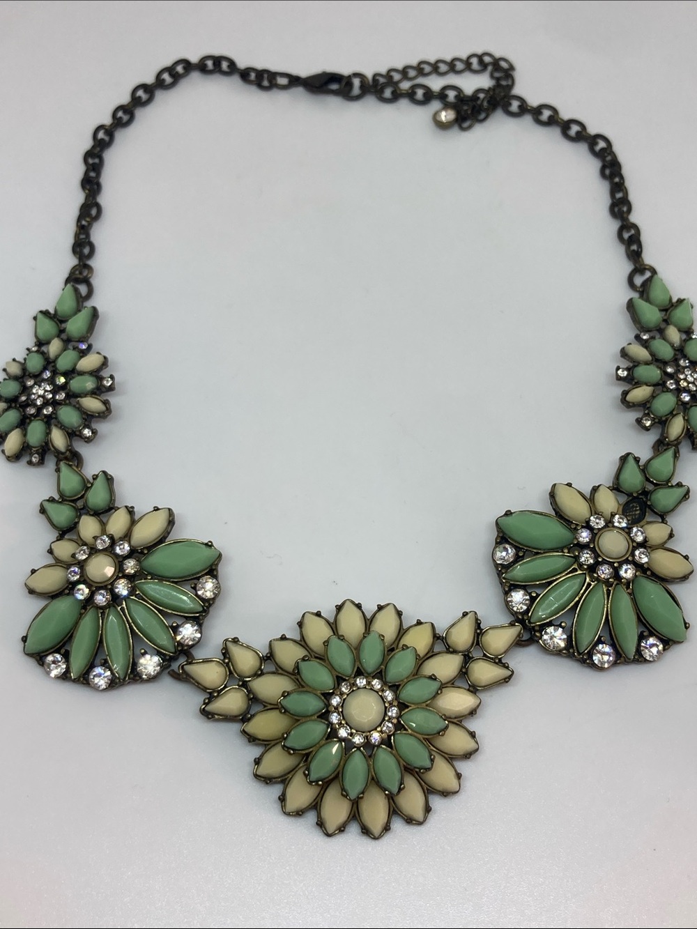 Mint Floral Statement Necklace for Women Chunky Bib Fashion Jewelry - Picture 3 of 7